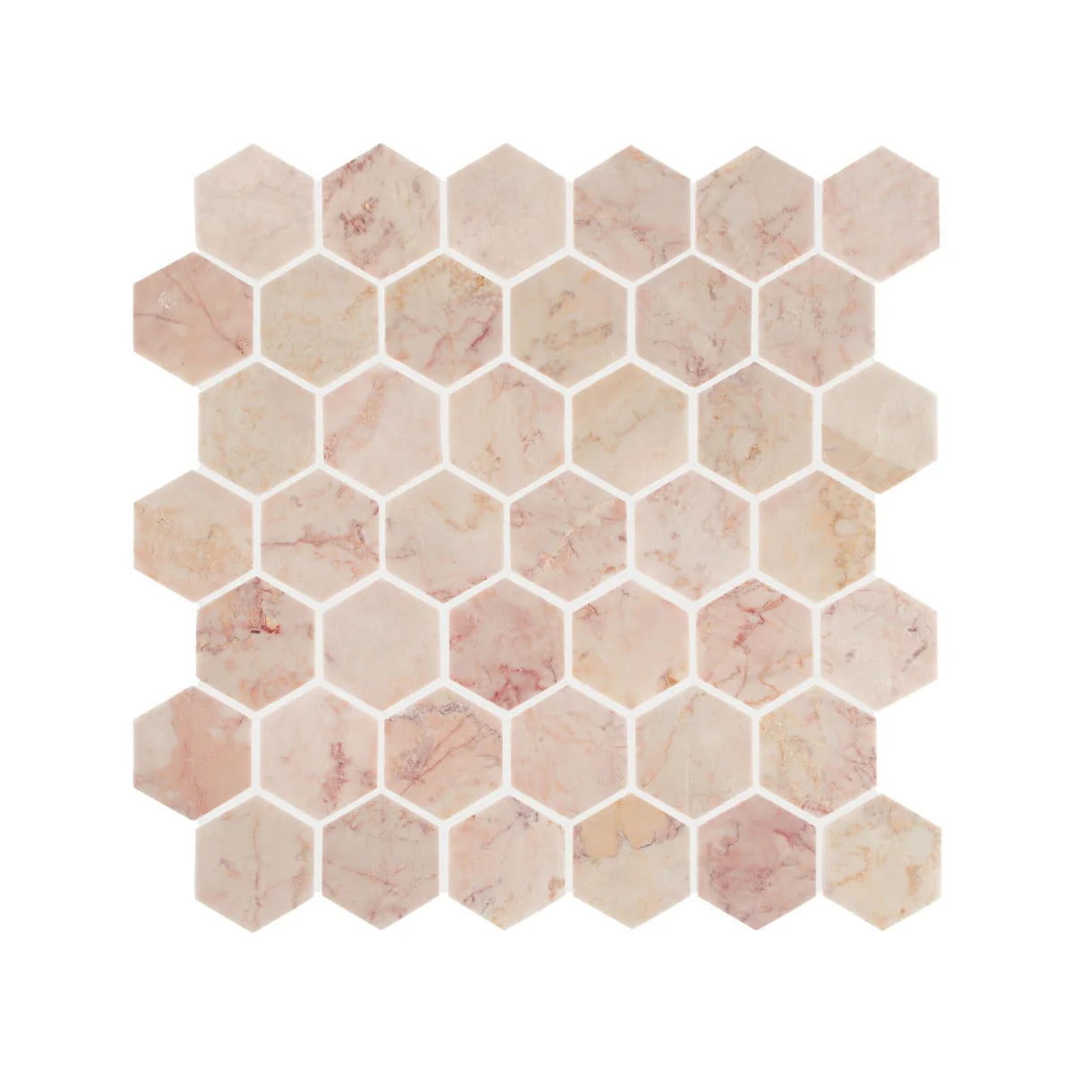 Aegean Pink Large Hexagon Marble Mosaic - Image 4