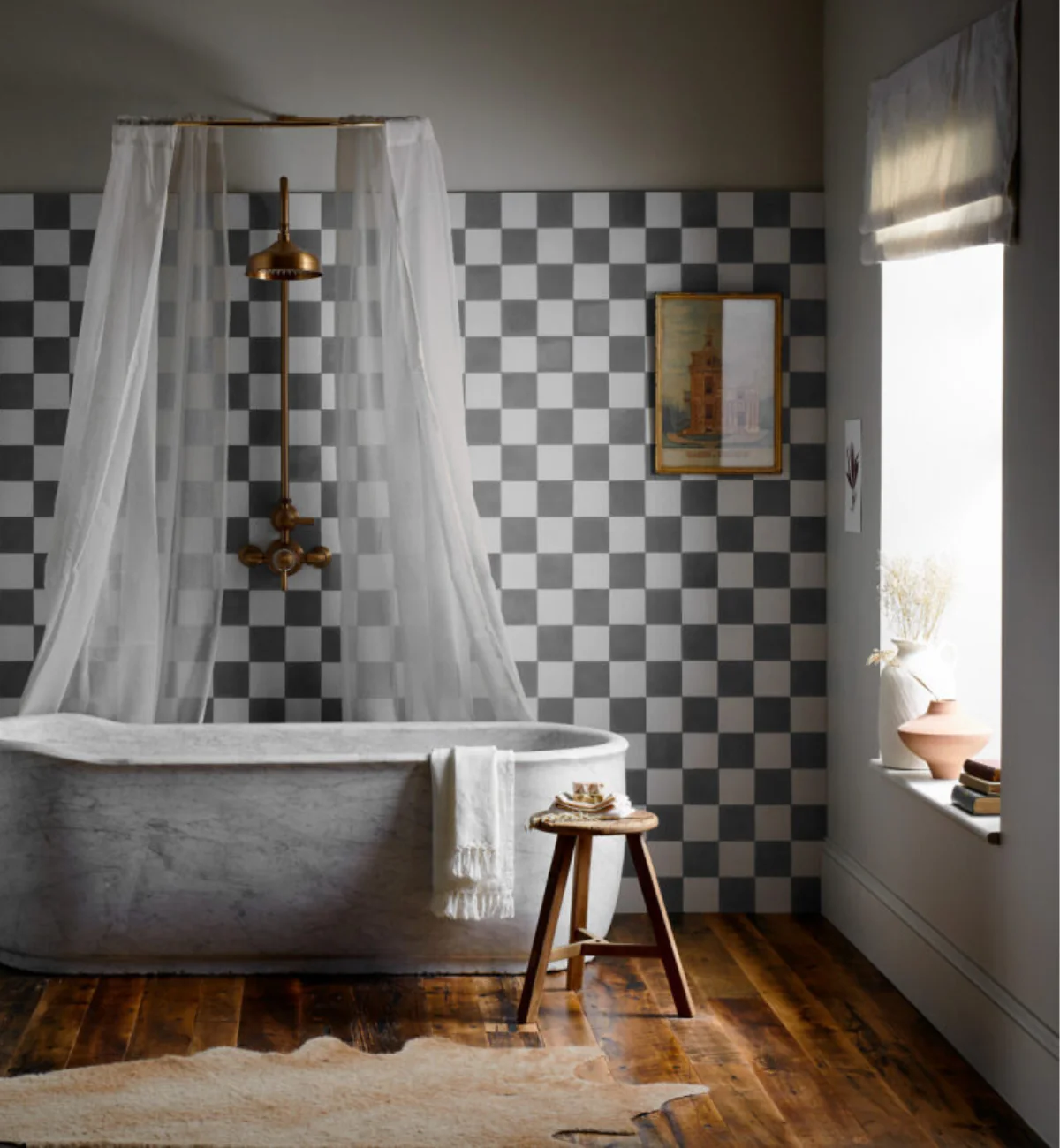 Bert & May Chequerboard Old Iron Porcelain Tile - Image 6